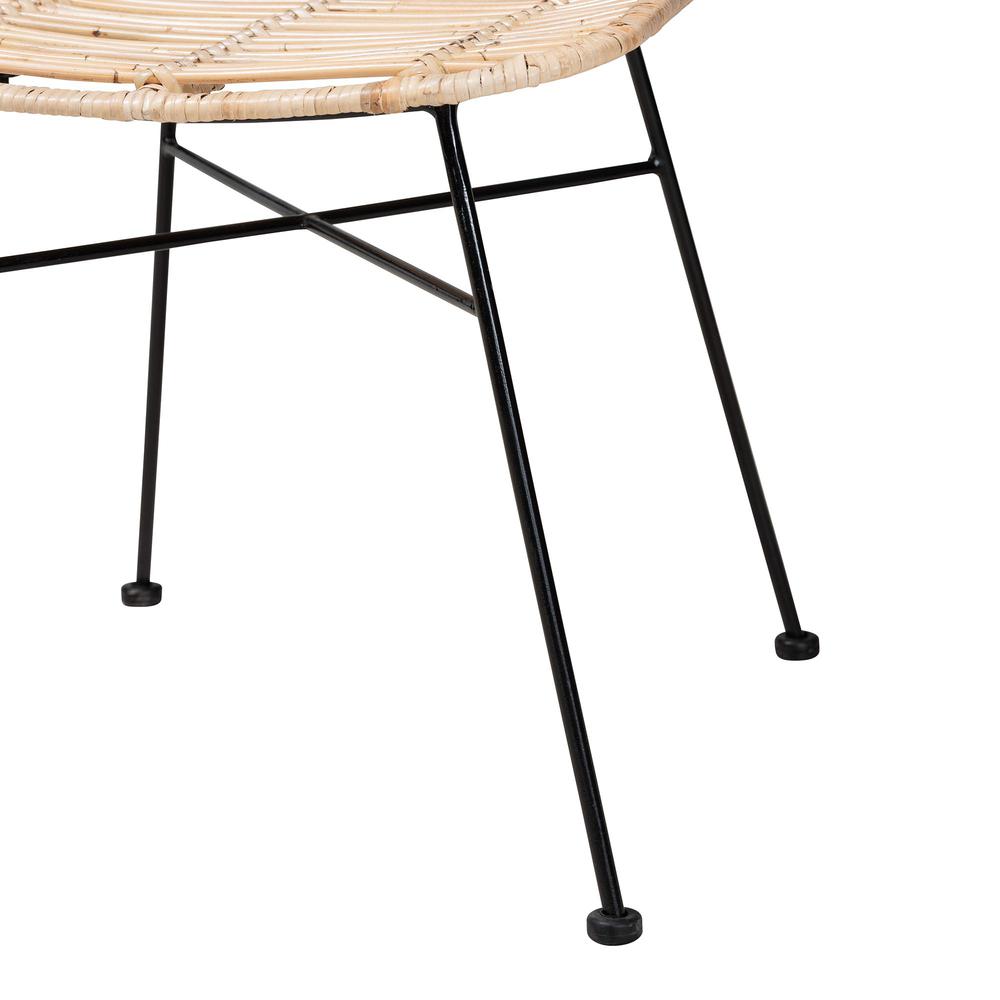 Bohemian Rattan and Natural Oak Finished Wood 5-Piece Dining Set. Picture 16