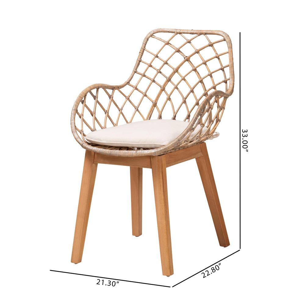 Natural Brown Finished Wood 2-Piece Dining Chair Set. Picture 18