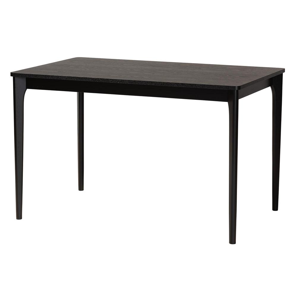 Brenna Modern Bohemian Black Finished Wood and Rattan 5-Piece Dining Set. Picture 13