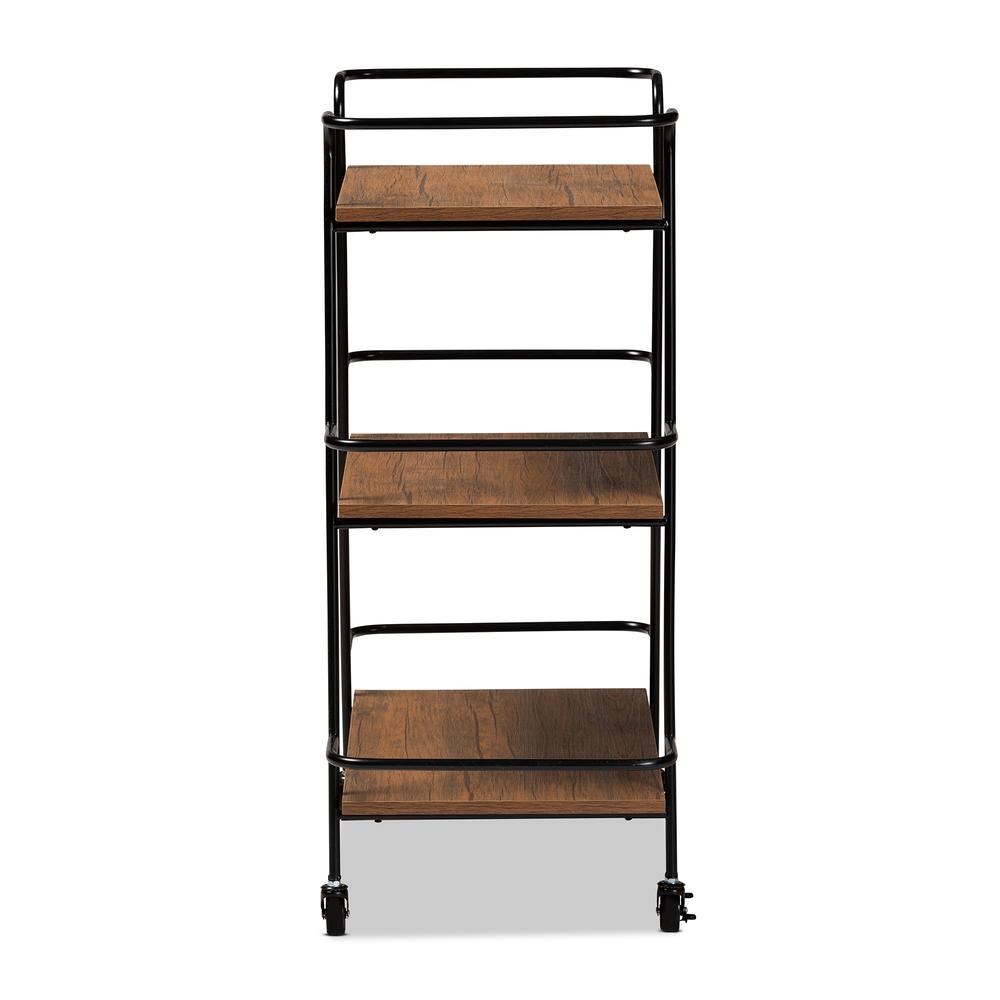 Walnut Finished Wood 3-Tier Small Mobile Wine Bar Cart. Picture 12