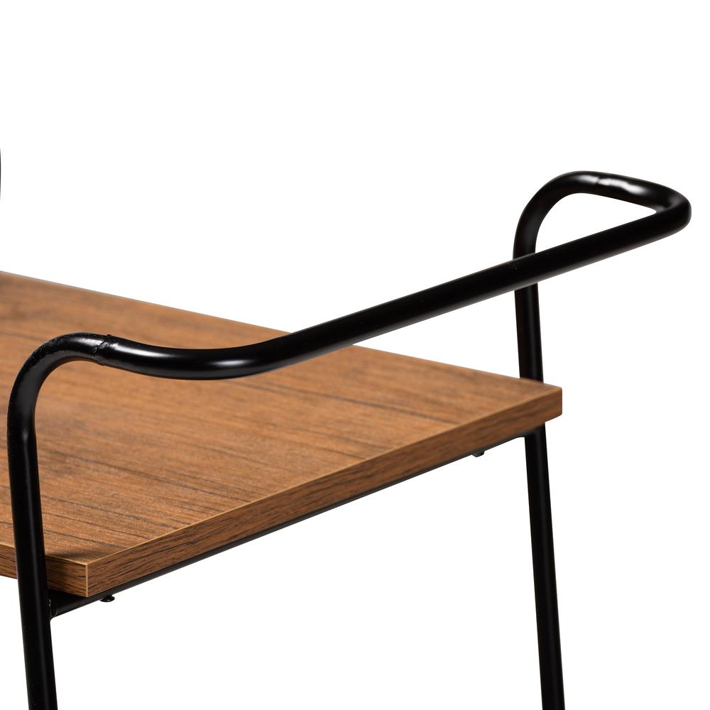 Walnut Finished Wood 3-Tier Small Mobile Wine Bar Cart. Picture 13