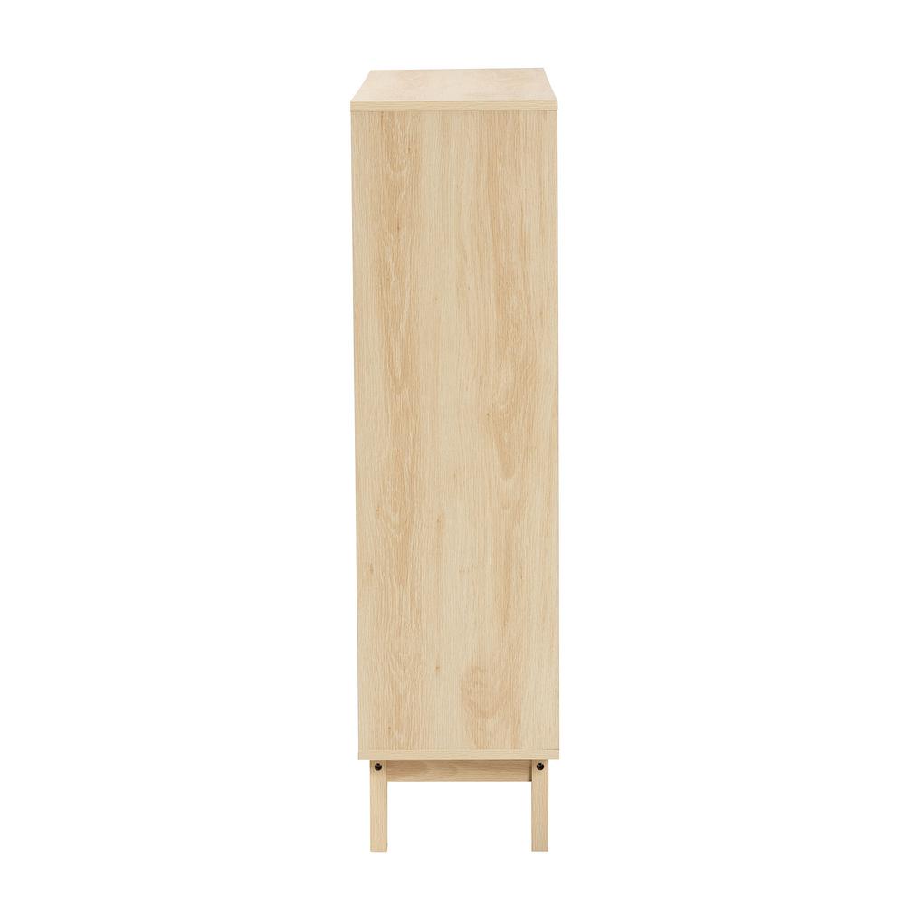 Baxton Studio Danina Japandi Oak Brown Finished Wood Bookshelf. Picture 14