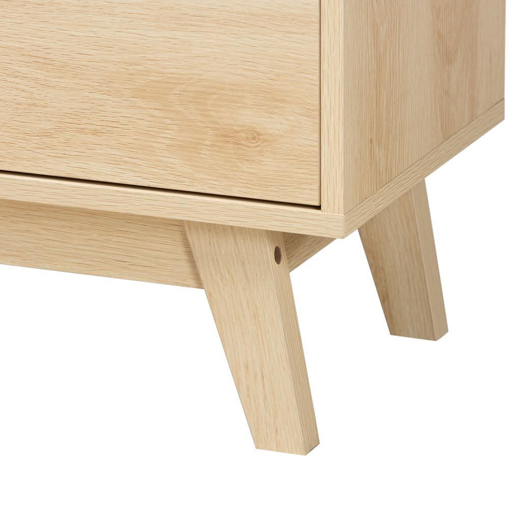 Baxton Studio Danina Japandi Oak Brown Finished Wood Bookshelf. Picture 16