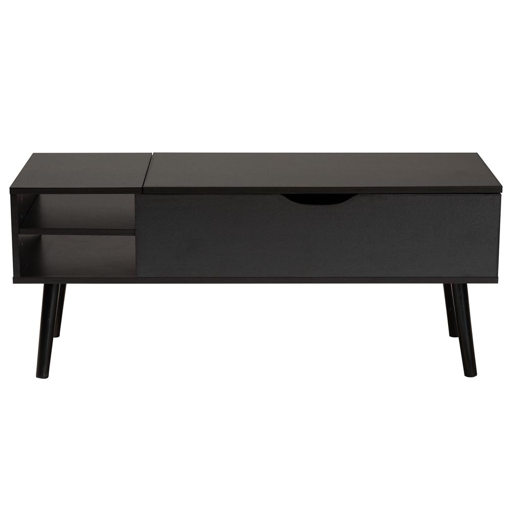 Espresso Brown Finished Wood Coffee Table with Lift-Top Storage Compartment. Picture 14