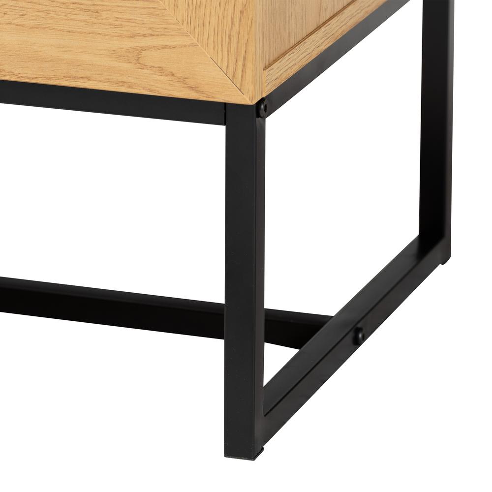 Black Metal 6-Drawer Storage Cabinet with Natural Rattan. Picture 16