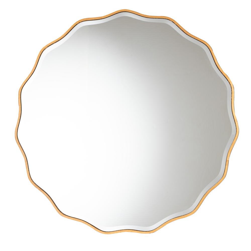 Weston Modern Glam and Luxe Antique Goldleaf Finished Wood Accent Wall Mirror. Picture 5