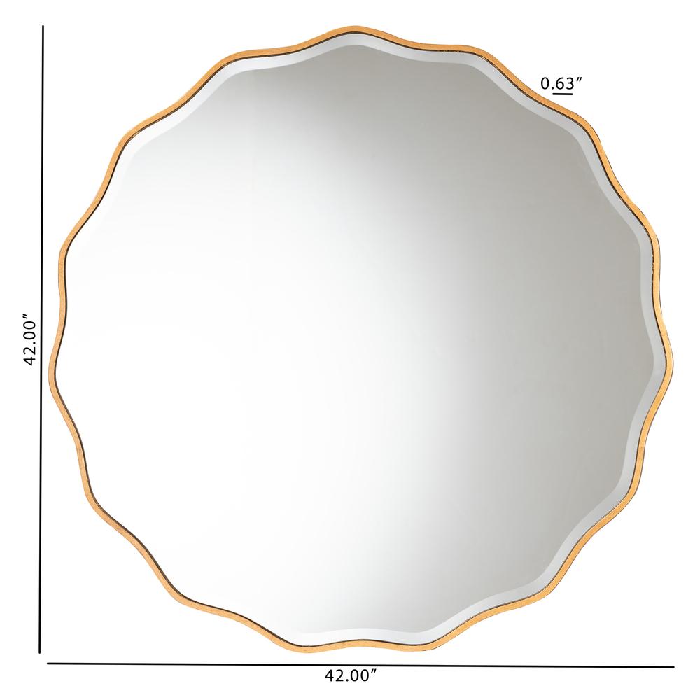 Weston Modern Glam and Luxe Antique Goldleaf Finished Wood Accent Wall Mirror. Picture 8