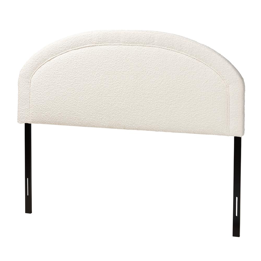 Baxton Studio Fiana Modern Cream Boucle Fabric Queen Size Headboard. Picture 8