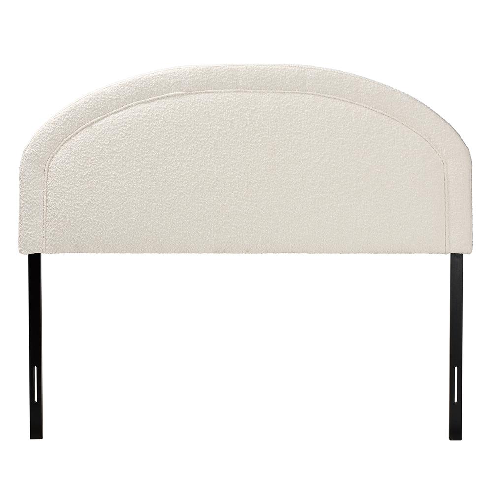 Baxton Studio Fiana Modern Cream Boucle Fabric Queen Size Headboard. Picture 9