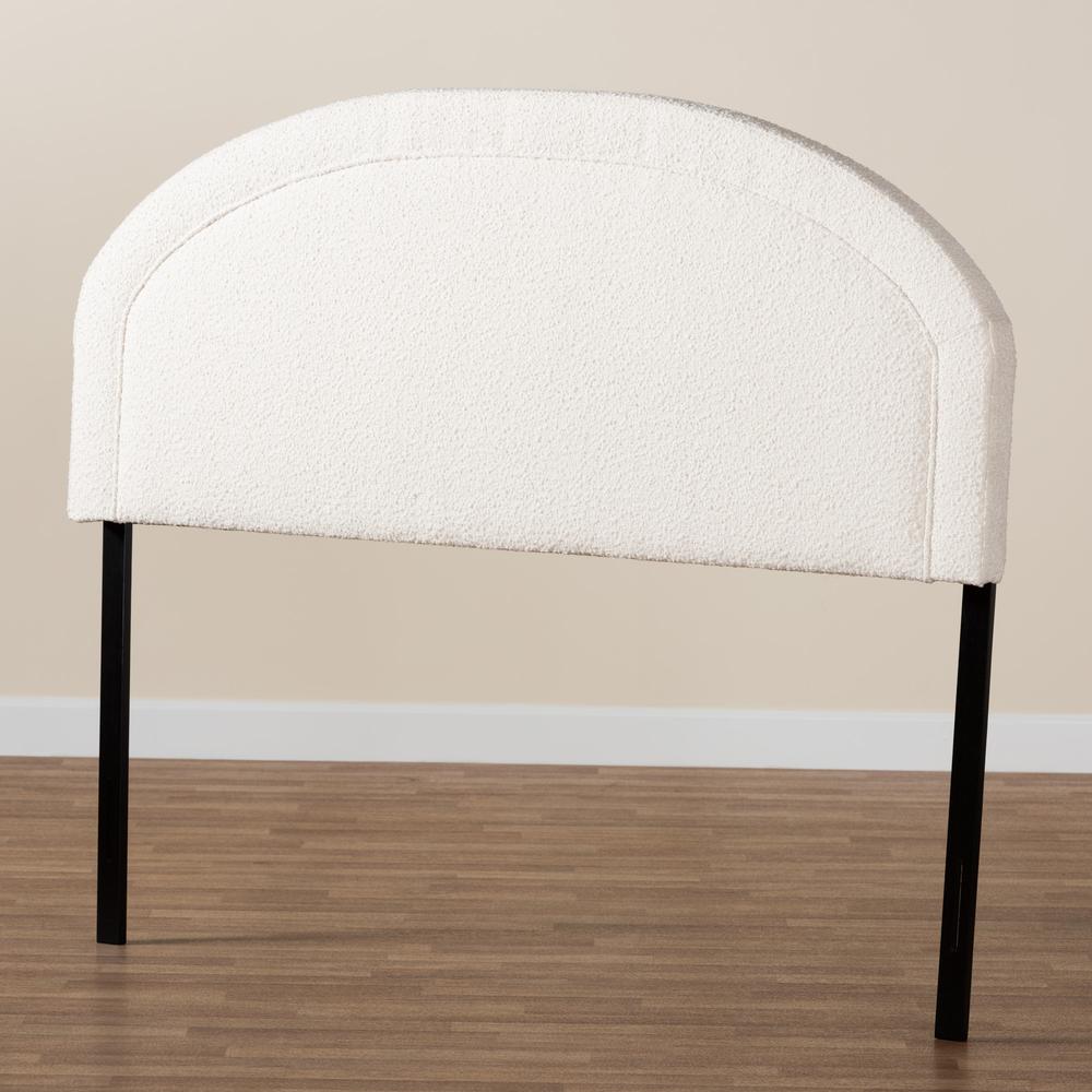 Baxton Studio Fiana Modern Cream Boucle Fabric Queen Size Headboard. Picture 13