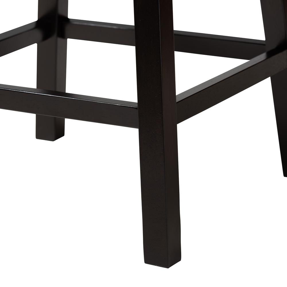 Espresso Brown Finished Wood 2-Piece Swivel Counter Stool Set. Picture 14
