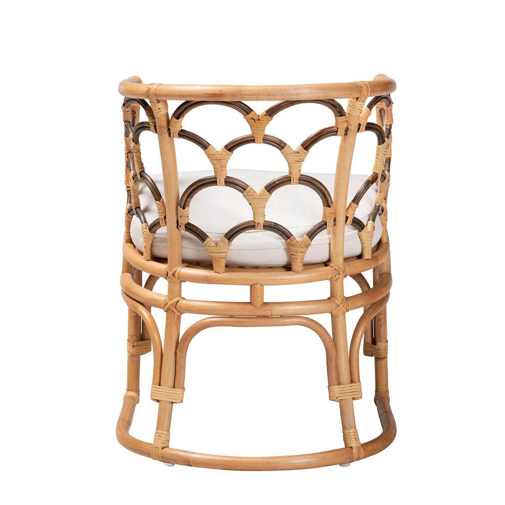 bali & pari Aster Modern Bohemian Natural Brown Rattan Armchair. Picture 14