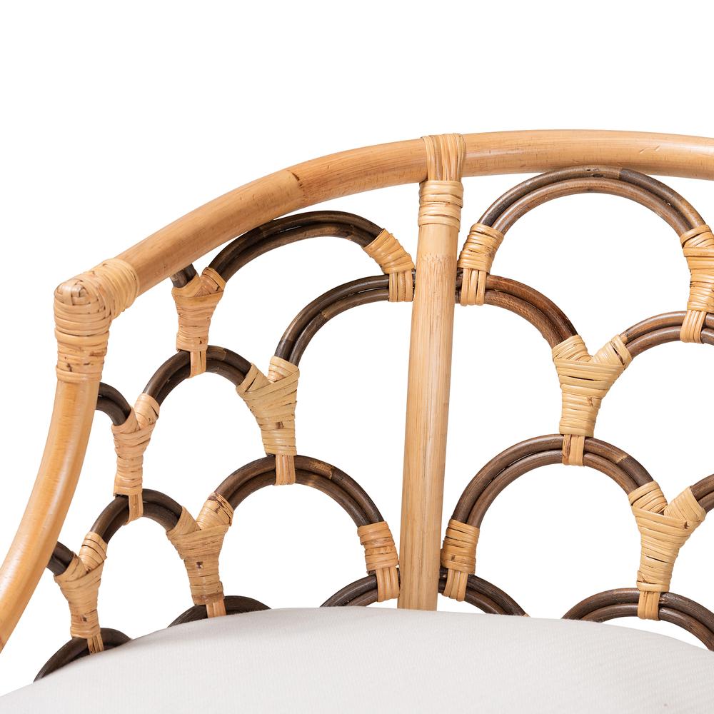 bali & pari Aster Modern Bohemian Natural Brown Rattan Armchair. Picture 15