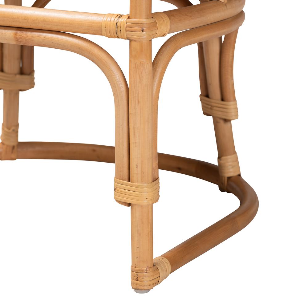 bali & pari Aster Modern Bohemian Natural Brown Rattan Armchair. Picture 16