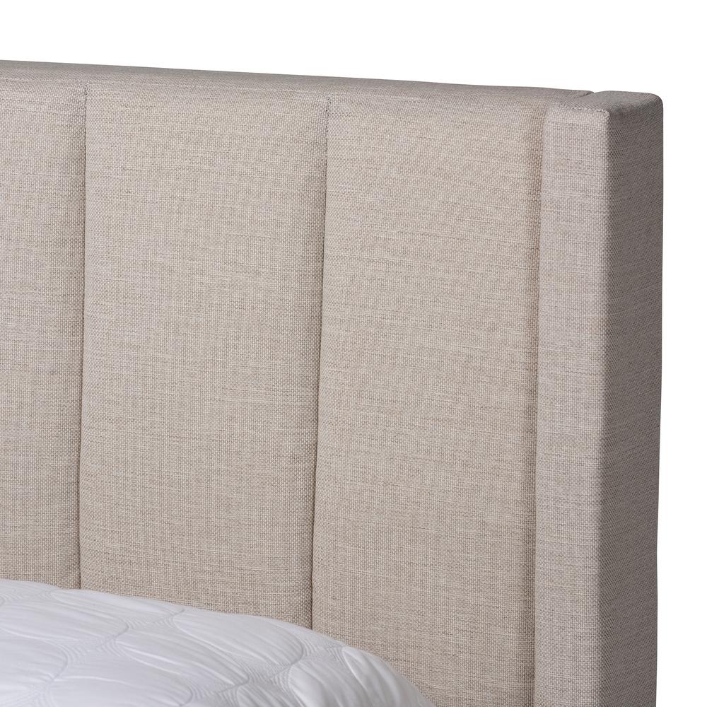 Transitional Beige Fabric Full Size 3-Drawer Storage Platform Bed. Picture 20