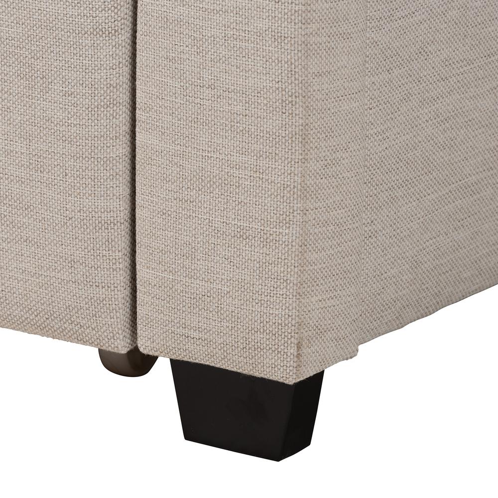 Transitional Beige Fabric Full Size 3-Drawer Storage Platform Bed. Picture 22