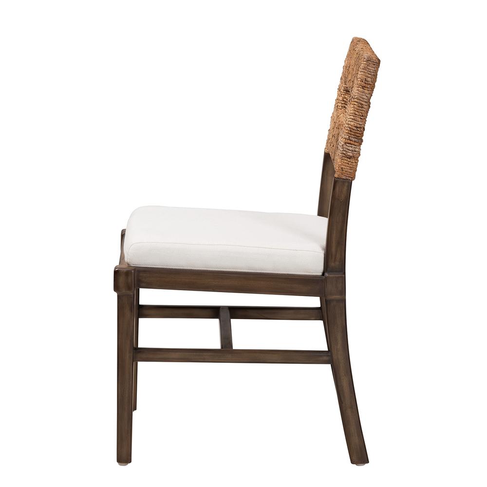 Bohemian Dark Brown Finished Mahogany Wood and Natural Rattan Dining Chair. Picture 13