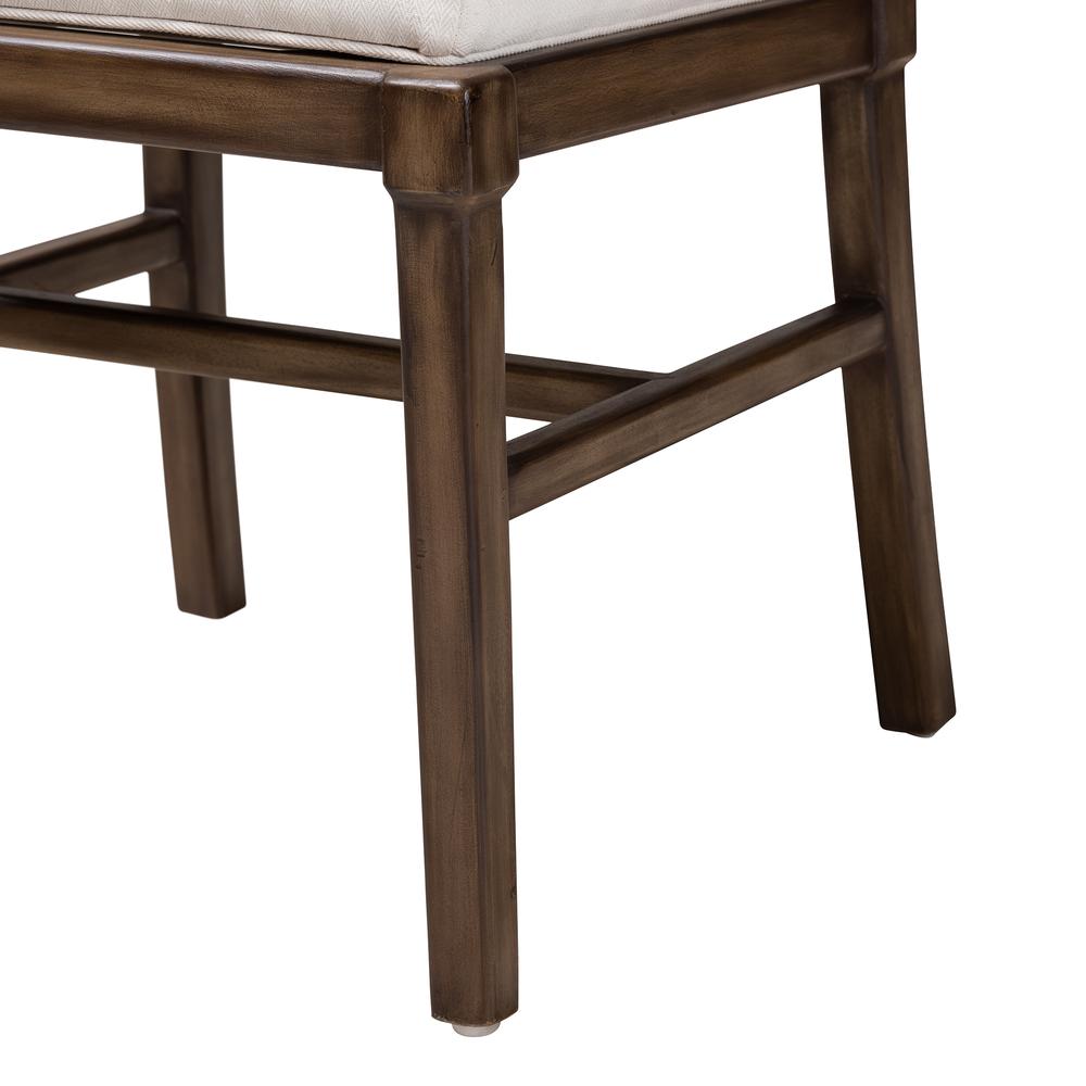 Bohemian Dark Brown Finished Mahogany Wood and Natural Rattan Dining Chair. Picture 16