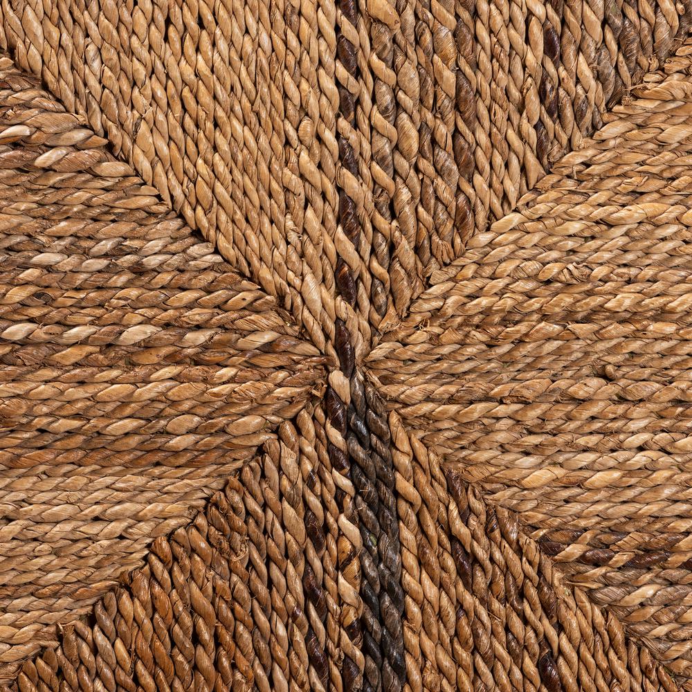 Bohemian Dark Brown Mahogany Wood and Seagrass Dining Chair. Picture 17