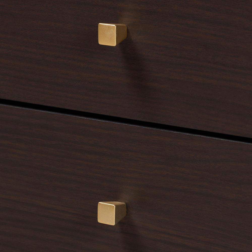 Transitional Two-Tone Black and Espresso Brown Finished Wood 2-Drawer End Table. Picture 15
