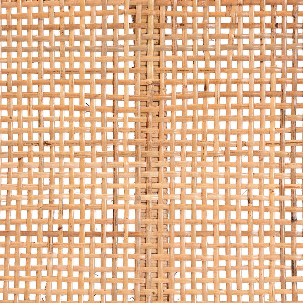 Bohemian Natural Rattan and Mahogany Wood Short Accent Bench. Picture 13