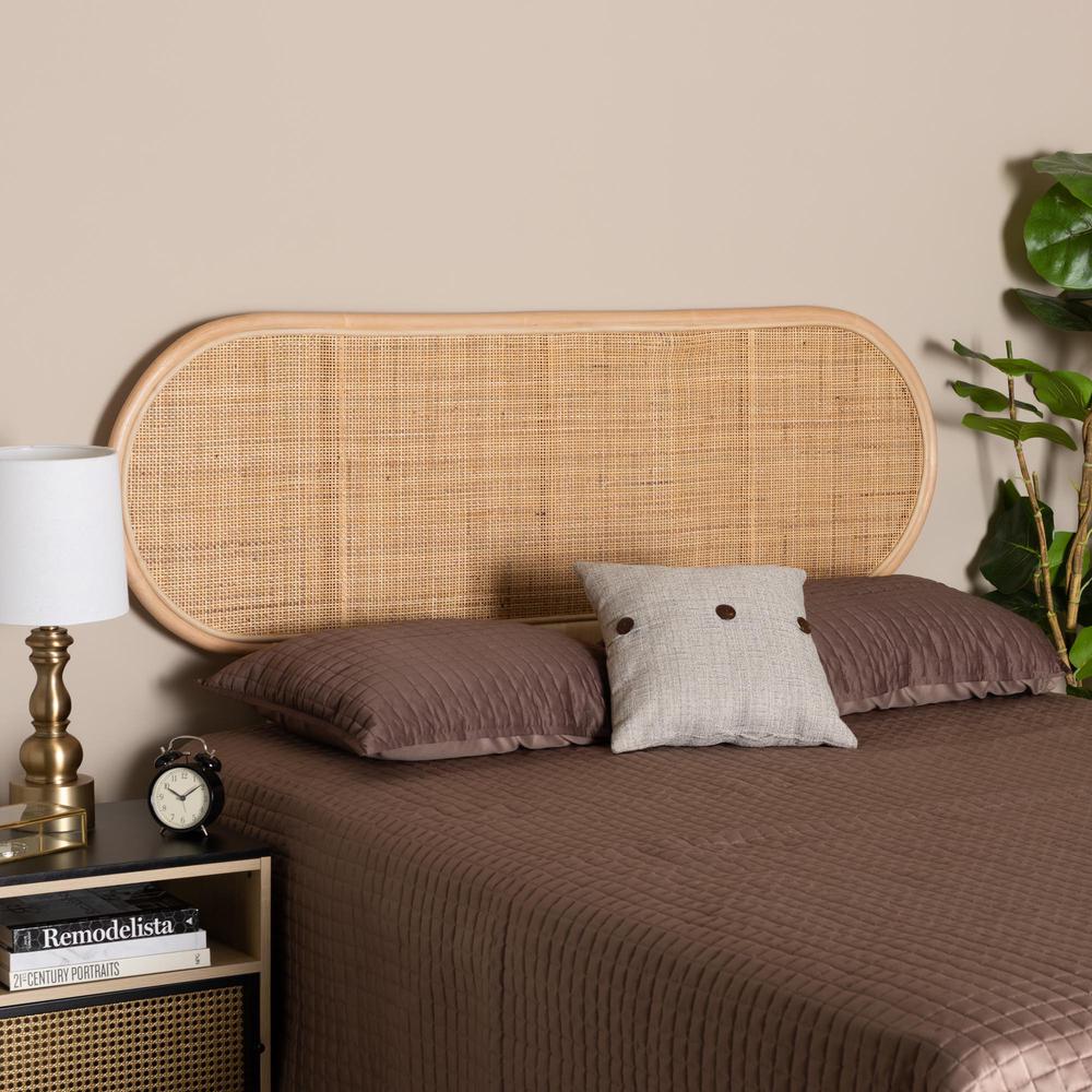 Bohemian Natural Brown Rattan Queen Size Standalone Headboard. Picture 14