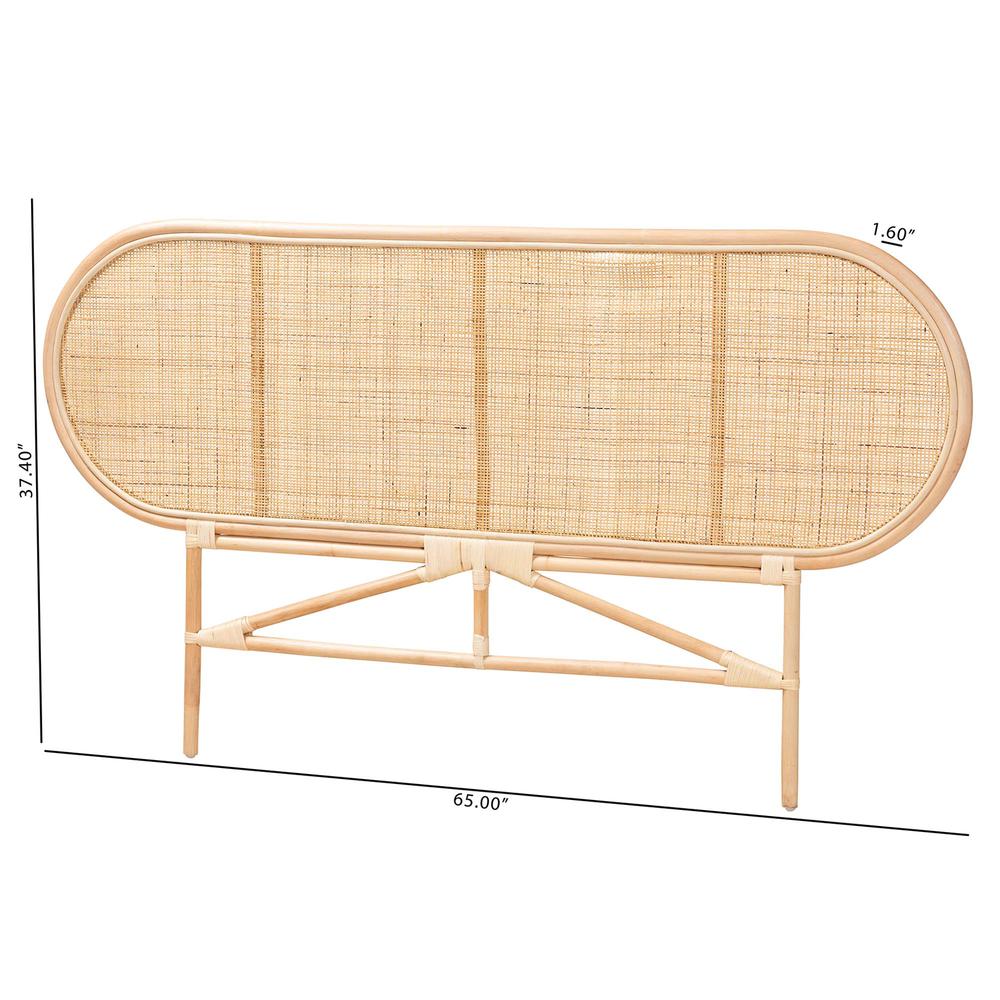 Bohemian Natural Brown Rattan Queen Size Standalone Headboard. Picture 16