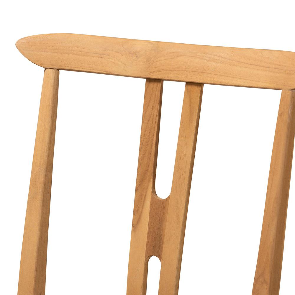 Bohemian Natural Brown Teak Wood and Seagrass 2-Piece Dining Chair Set. Picture 13