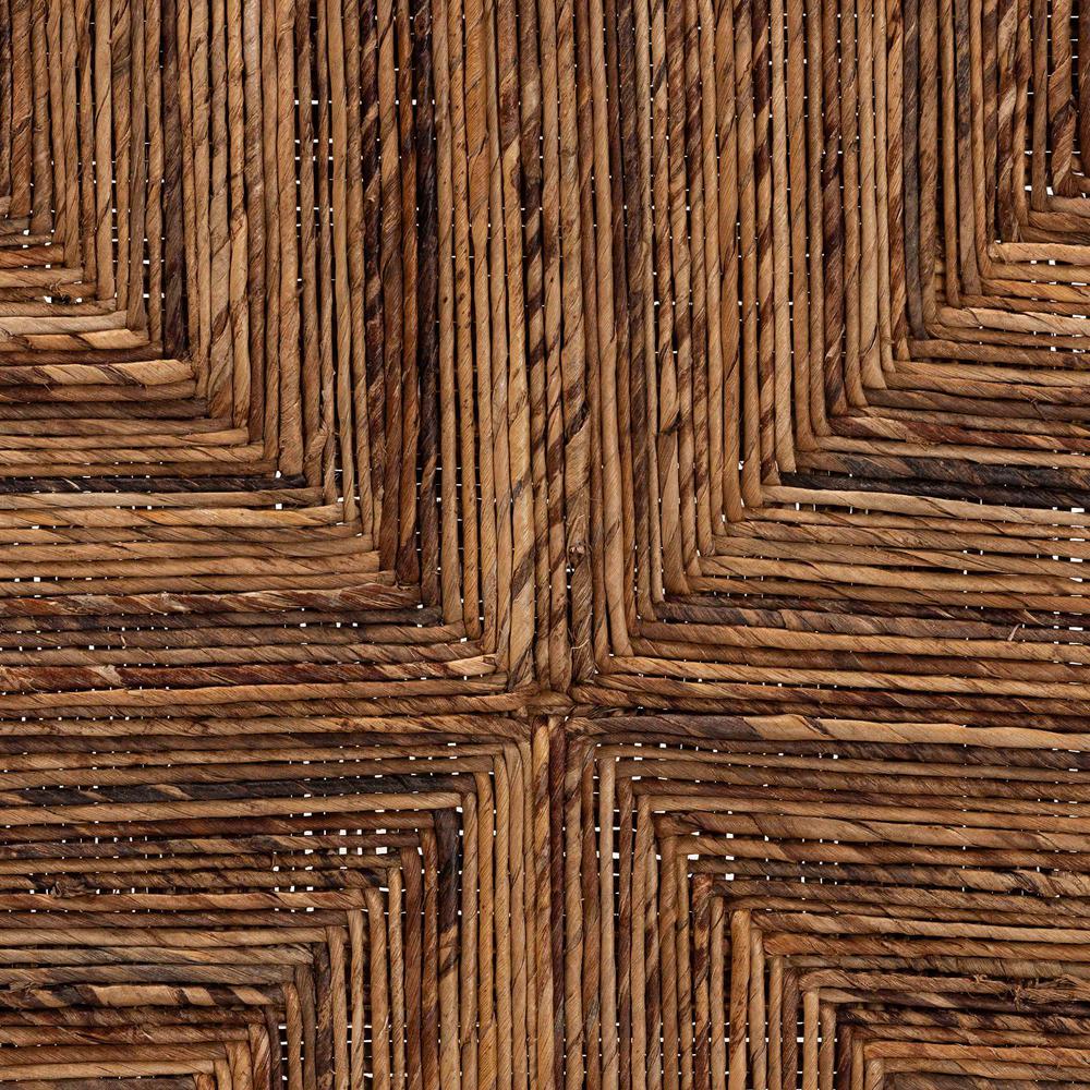 Bohemian Natural Brown Teak Wood and Seagrass 2-Piece Dining Chair Set. Picture 15