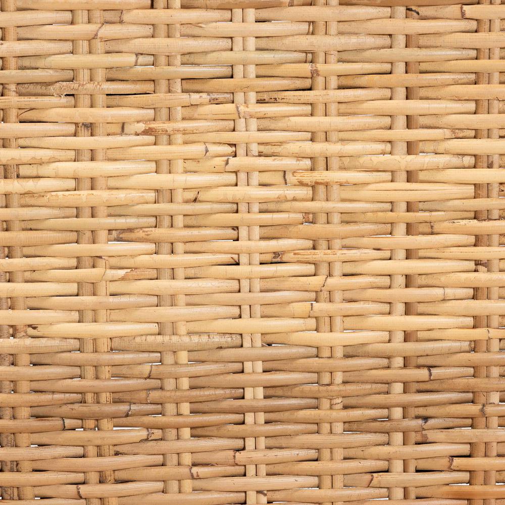 Bohemian Dark Brown Finished Wood and Natural Rattan 2-Piece Dining Chair Set. Picture 15