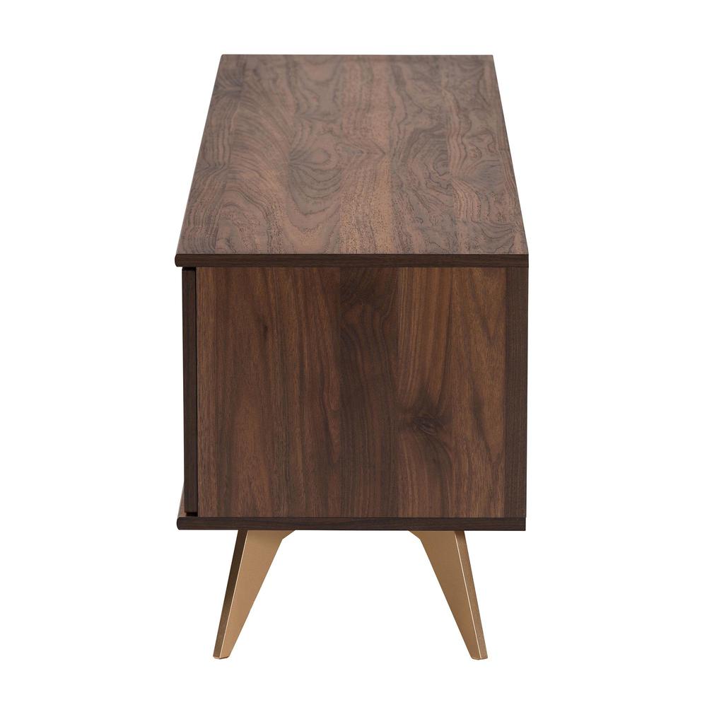 Transitional Walnut Brown Finished Wood 2-Door TV Stand. Picture 14