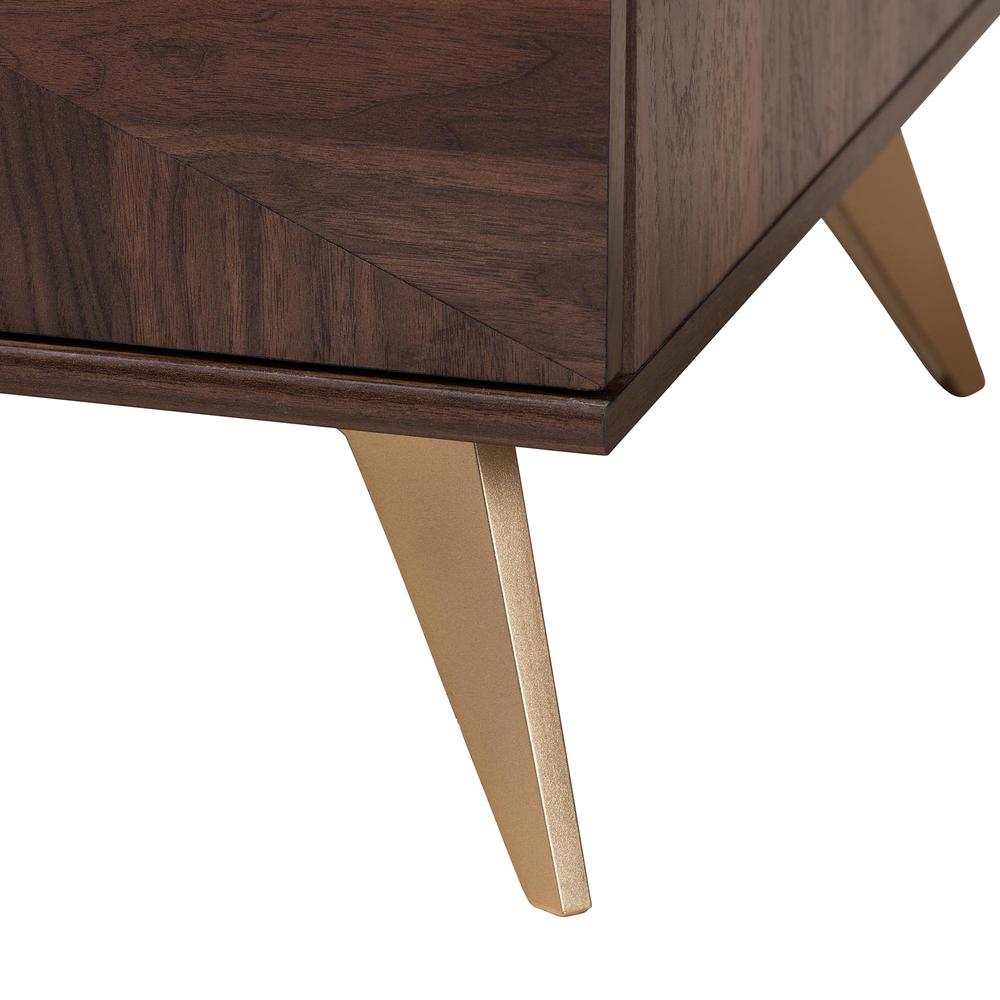 Transitional Walnut Brown Finished Wood 2-Drawer Coffee Table. Picture 18