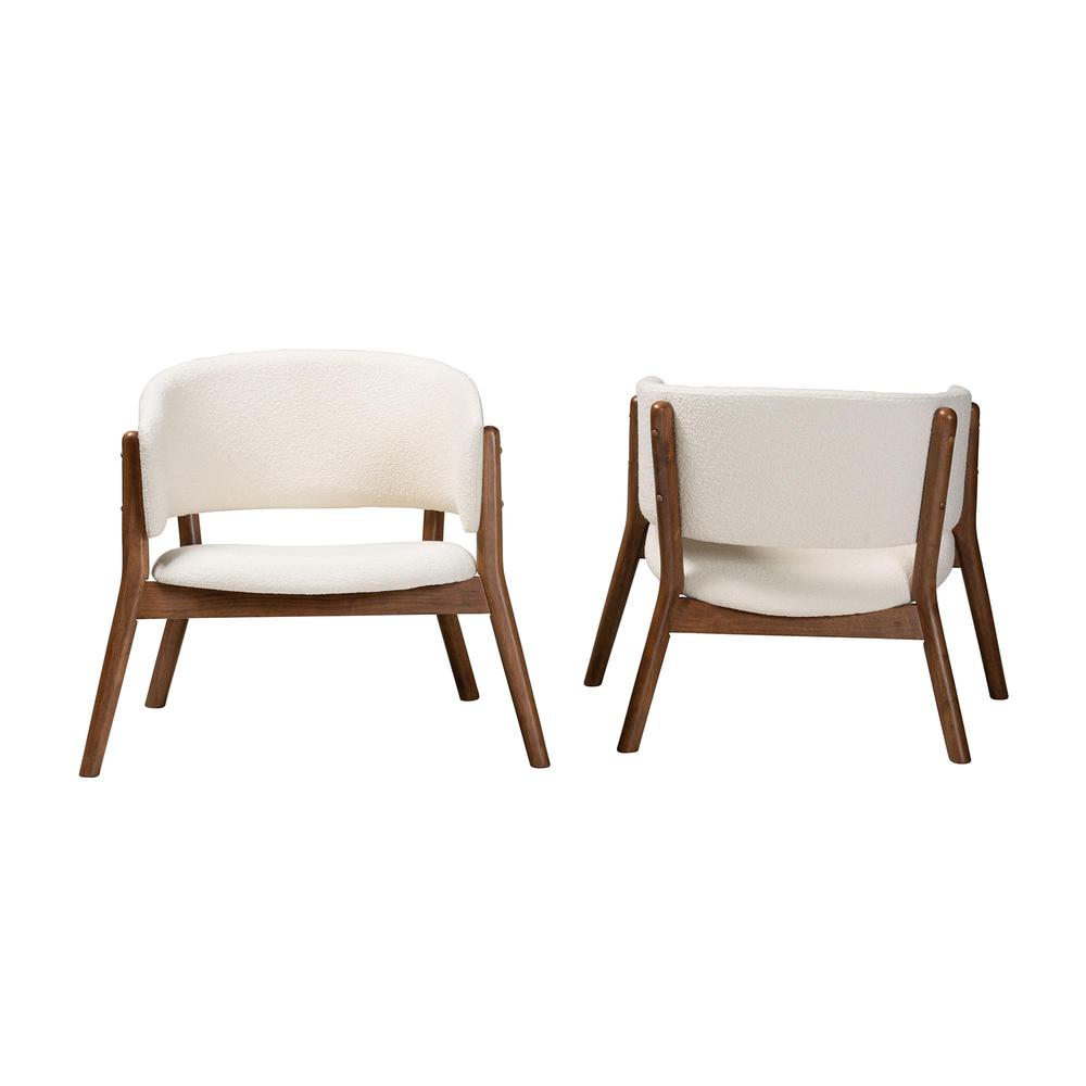 Walnut Brown Finished Wood 2-Piece Living Room Accent Chair Set. Picture 11