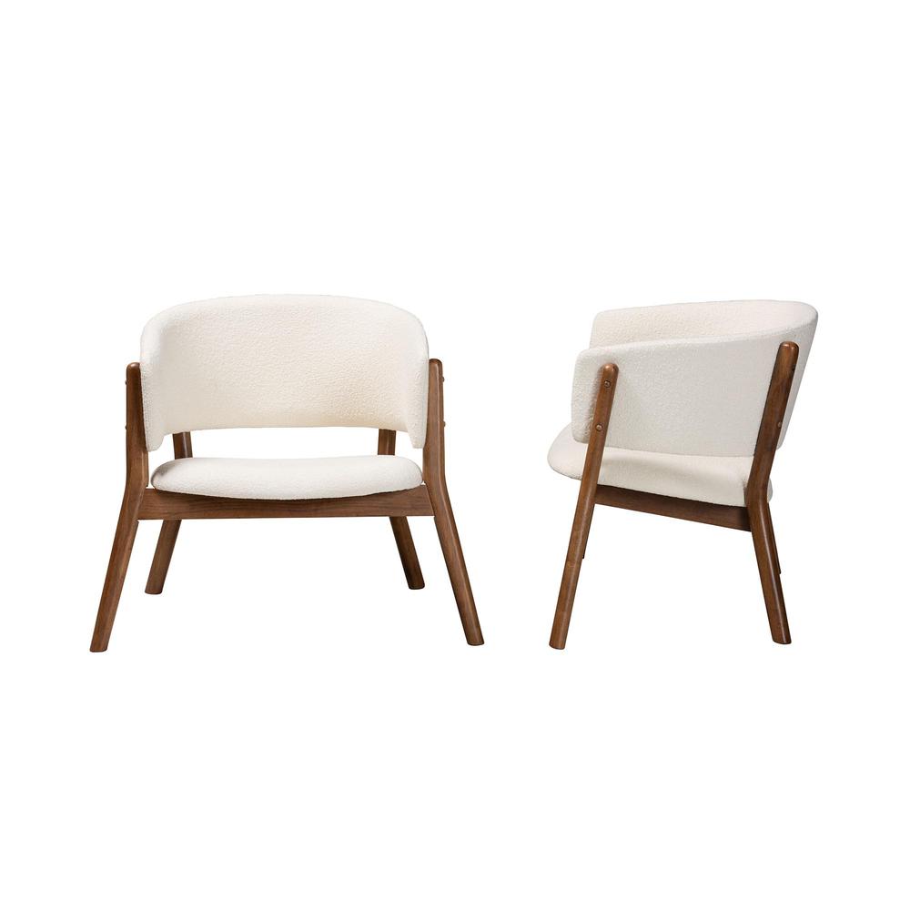Walnut Brown Finished Wood 2-Piece Living Room Accent Chair Set. Picture 12