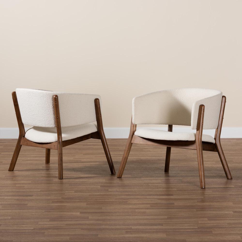 Walnut Brown Finished Wood 2-Piece Living Room Accent Chair Set. Picture 17