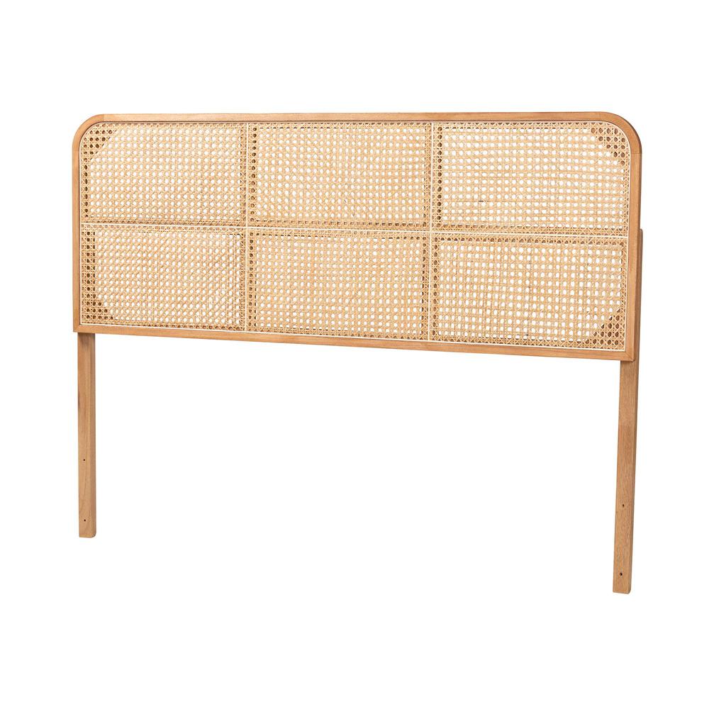 Lainer Modern Bohemian Natural Brown Finished Bayur Wood and Bamboo Headboard. Picture 9