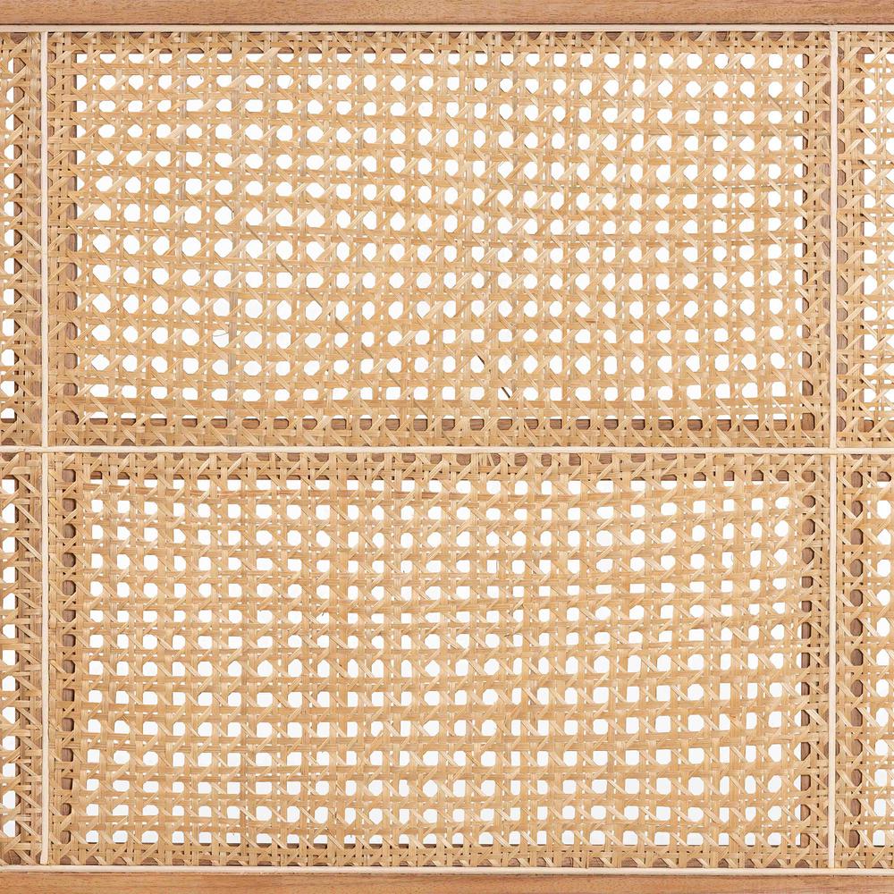 Lainer Modern Bohemian Natural Brown Finished Bayur Wood and Bamboo Headboard. Picture 12