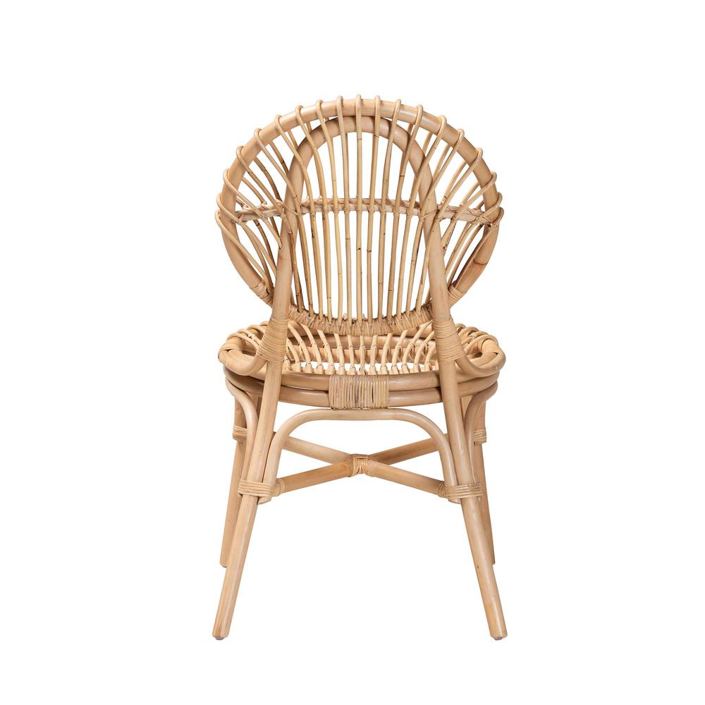 bali & pari Iris Modern Bohemian Natural Brown Rattan Dining Chair. Picture 14