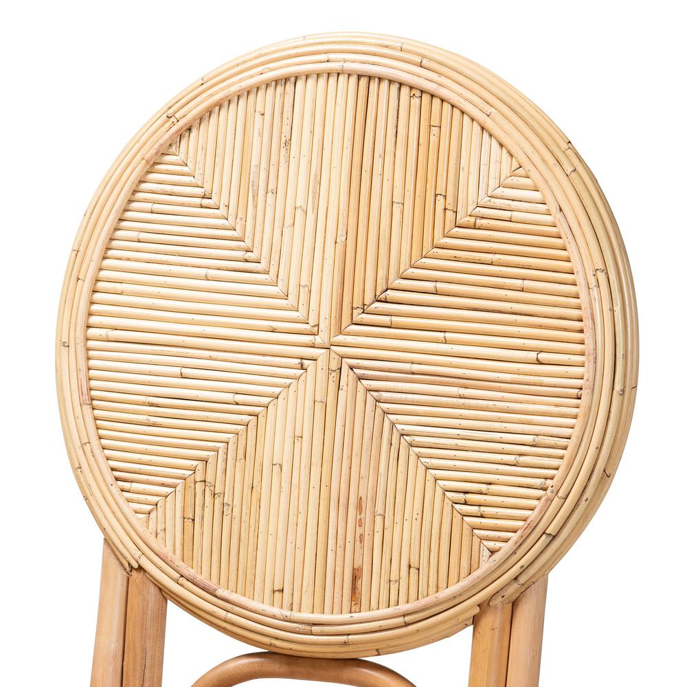 bali & pari Carita Modern Bohemian Natural Brown Rattan Dining Chair. Picture 15