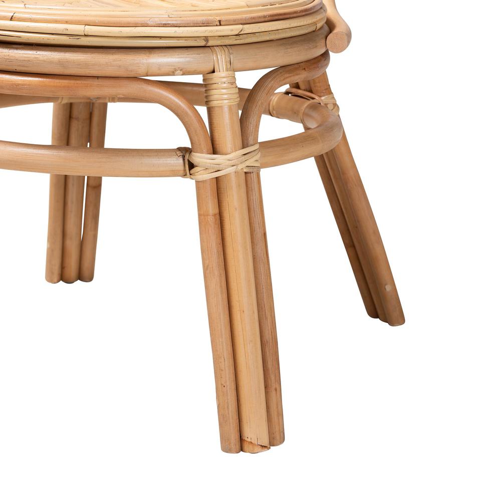 bali & pari Carita Modern Bohemian Natural Brown Rattan Dining Chair. Picture 16