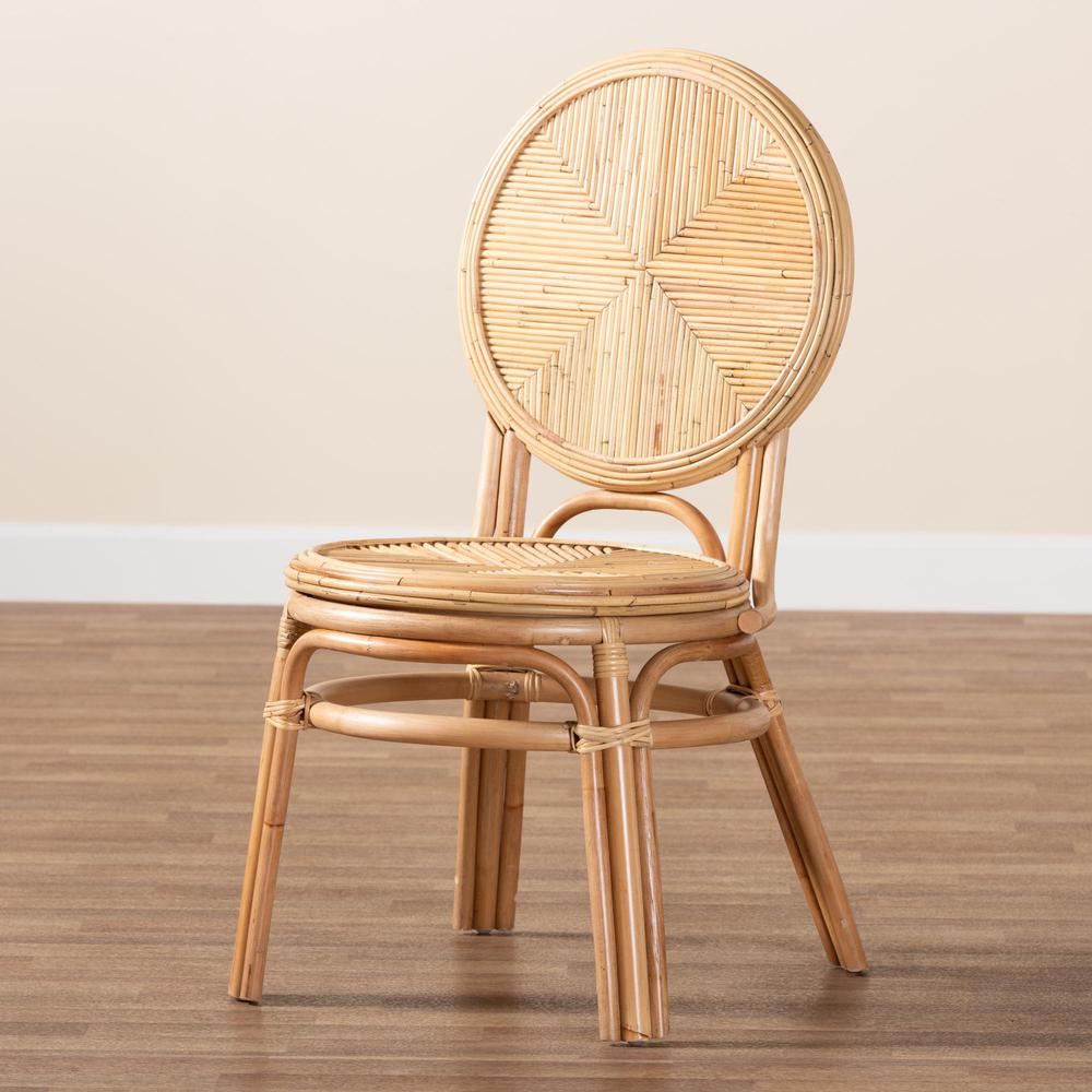 bali & pari Carita Modern Bohemian Natural Brown Rattan Dining Chair. Picture 19