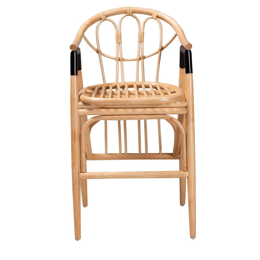 bali & pari Cyntia Modern Bohemian Natural Brown Rattan Counter Stool. Picture 12