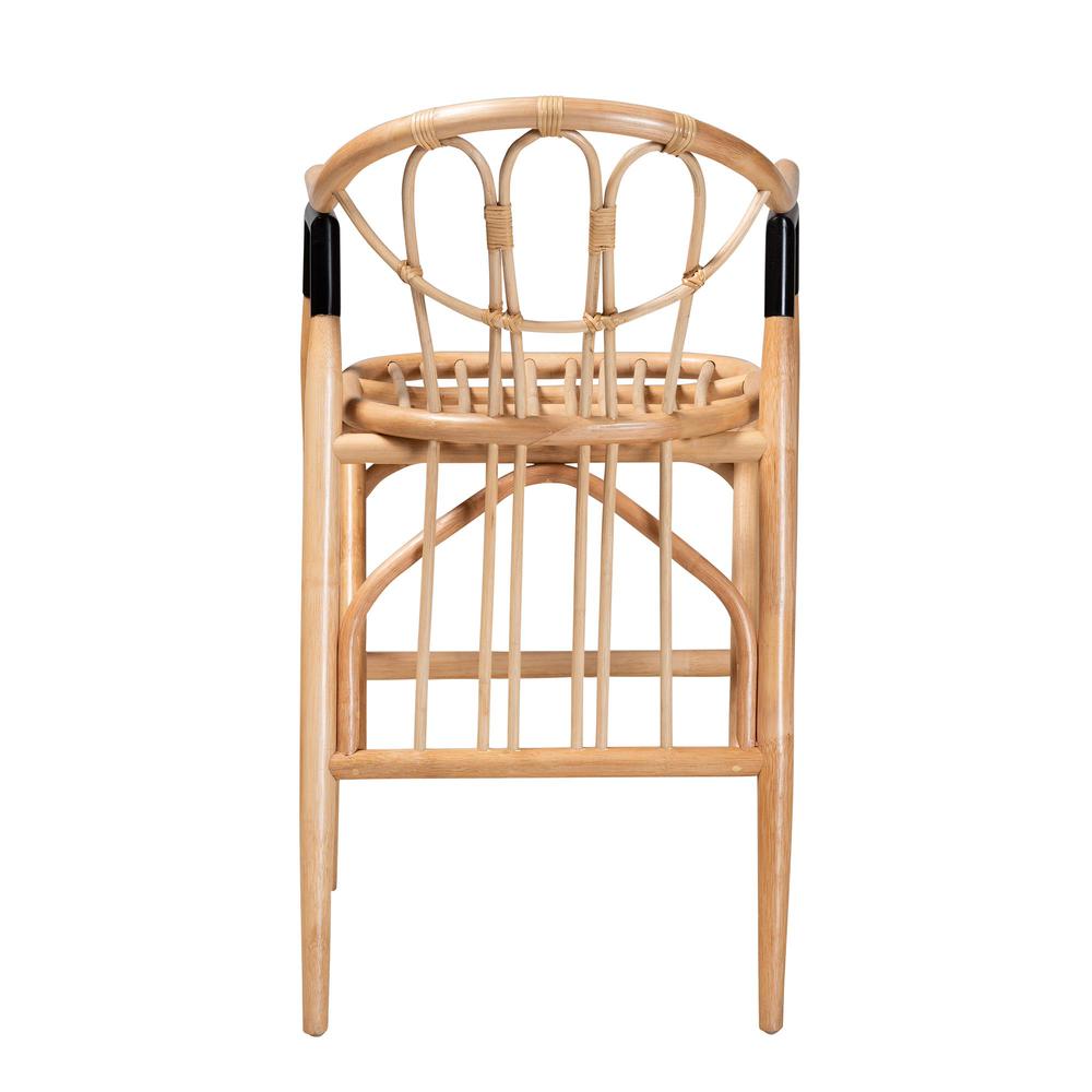 bali & pari Cyntia Modern Bohemian Natural Brown Rattan Counter Stool. Picture 14