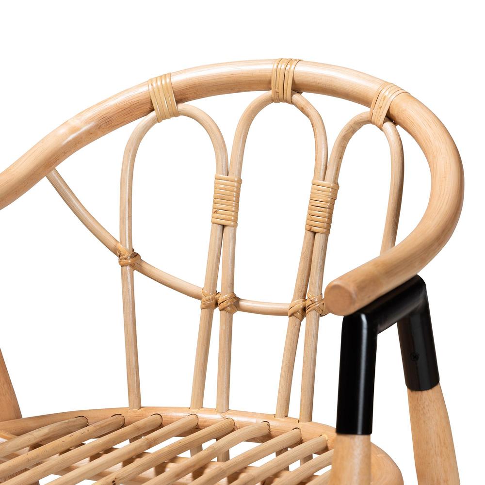 bali & pari Cyntia Modern Bohemian Natural Brown Rattan Counter Stool. Picture 15