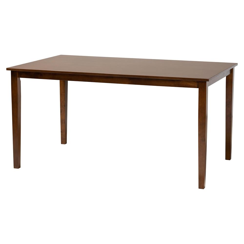 Walnut Brown Finished Wood and Rattan 7-Piece Dining Set. Picture 13