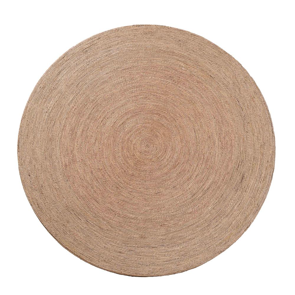bali & pari Bistra Modern Bohemian Natural Brown Seagrass and Wood Dining Table. Picture 10