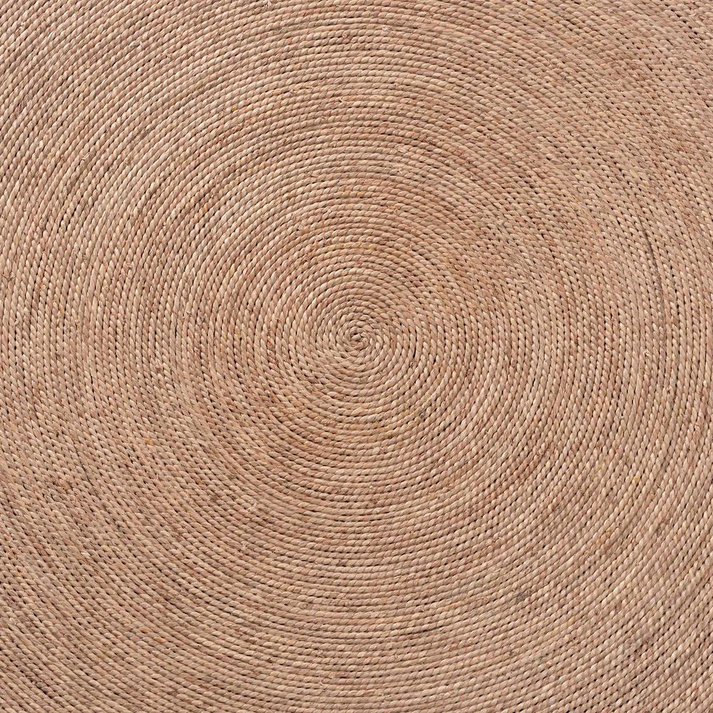 bali & pari Bistra Modern Bohemian Natural Brown Seagrass and Wood Dining Table. Picture 11