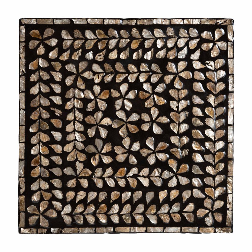 Baxton Studio Feronia Modern Bohemian Black and Bronze Mother of Pearl End Table. Picture 12