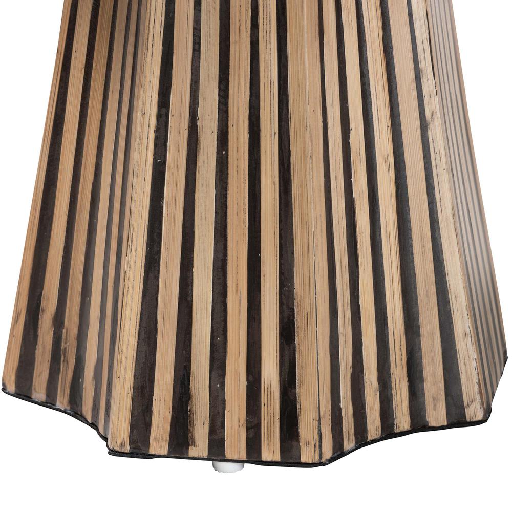 Devika Modern Bohemian Two-Tone Natural and Dark Brown Bamboo End Table. Picture 9