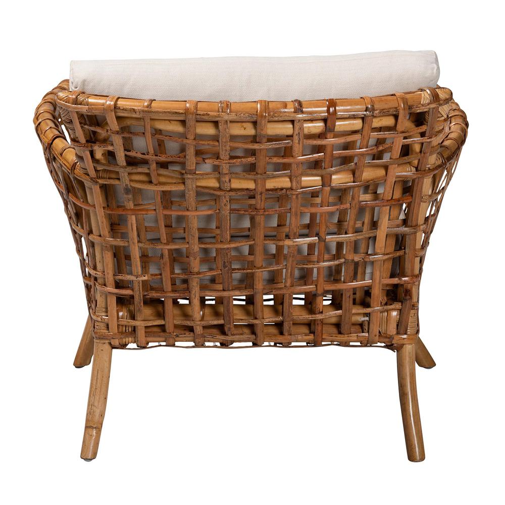 bali & pari Babette Modern Bohemian Natural Brown Rattan Arm Chair. Picture 14